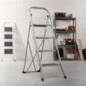 (ZF105) 4 Step Steel Ladder Distributes weight evenly for total stability Top hand rail and a...
