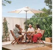 (LT49) 2.7M Ivory Steel Parasol UV50+ Rust-resistant powder coated steel frame with a hardwear...