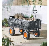(LT50) Mesh Garden Trolley Cart Steel mesh frame is strong and durable for long-lasting perfor...