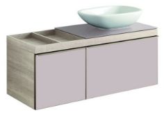 (QL2) Keramag Geberit 1180mm Citterio Vanity unit, with glass top and shelf left. RRP £3,419....