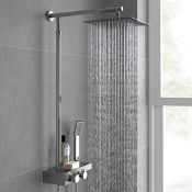 (WS107) Square Thermostatic Bar Mixer Shower Set Valve with Shelf 10