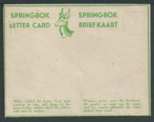 South Africa 1942 Mint example of the extremely rare Springbok letter card