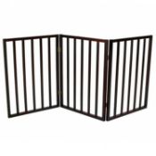 (SK201) Dog Safety Folding Wooden Pet Gate Portable Indoor Barrier Keep your dog from trea...