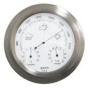 (SK166) Indoor Outdoor Barometer Weather Station Stainless Steel This beautiful classic...