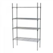 (SK61) 4 Tier Heavy Duty Steel Wire Rack Kitchen Storage Unit w/ Wheels The 4 tier shelving ...