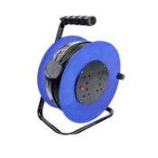 (SK112) 230V 50m 13A 4 Way Gang Socket Extension Cable Reel Electrical Robust, heavy duty, s...