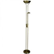 (SK139) Brass Mother & Child Floor Standing Uplighter Lamp Reading Light The mother & child ...