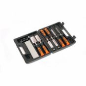 (SK143) 8 Piece Wood Chisel Set with Honing Guide and Sharpening Stone The wood chisels are ...