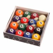 (SK195) Full Size UK Regulation 16 Red and Yellow Pool Ball Set 2