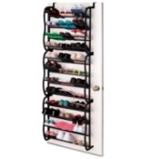 (SK83) Black 36 Pair Over Door Hanging Shelf Shoe Rack Storage Organiser The 36 Pair Over Do...