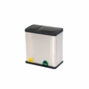 (SK182) 36L Stainless Steel Double Compartment Pedal Kitchen Waste Bin The double compartmen...