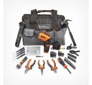 (GE54) 94pc Hand Tool & Screwdriver Kit Cordless screwdriver features a twistable handle, auto...