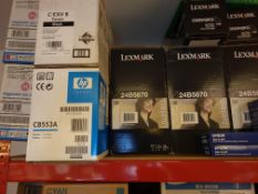 64 TONER CARTRIDGES XEROX, HP, LEXMARK, DELL, CANON AND MORE OVER £5k ORIGINAL RETAIL.
