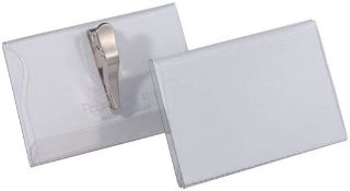 100 X Box Of 25 Crocodile Clip ID Badges Office Team 881562 . 54X 90Mm