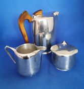Vintage Mid Century Modern Picquot Ware 3 Piece Set Including, Coffee Pot, Milk Jug, Sugar Bowl