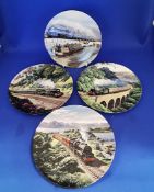 Group of 4 collectable Steam Train Decorative Plates with certificates.