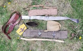 Group Lot of Military Kit Items including Sam Brown