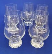 Set of 5 Balvenie Whisky Nosing Tasting Glasses (Glencairn)