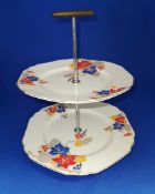 Art Deco two tire cake sandwich server.