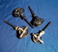 4 Screw In Ceiling Airer Double Pulleys Original Antique Iron