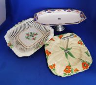 Group including Unusual Cake Sandwich Plate A J Wilkinson Ltd Royal Staffordshire Pottery