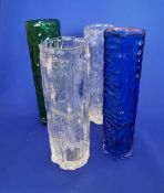 Group of 4 Art Glass Vases, 2 possibly White Fryers.