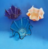Group of 3 Retro Kitsch 1960s Handkerchief Vases