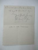 Edward Elgar Handwritten Signed Autograph Letter to Catherine Underwood