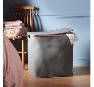 (TD113) 2 Compartment Laundry Basket Dual compartments mean you can easily separate light and ...