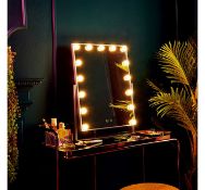 (TD15) Champagne Hollywood Mirror Framed by 15 LED lights to offer illumination from every ang...
