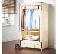 (TD56) Canvas Effect Wardrobe with Drawers Practical, durable and stylish, this premium qualit...