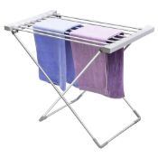 (TD89) Electric Heated Folding Clothes Horse Airer Dryer 8 Bar Foldable Costing the same as ...