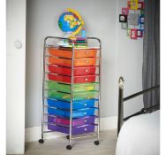 (TD35) 10 Drawer Trolley - Multi Colour Great for homes, offices, beauty salons and more! Eac...