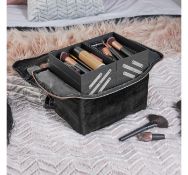(TD118) Black Velvet Makeup Case Look good on-the-go with a stylish carry case finished in a s...