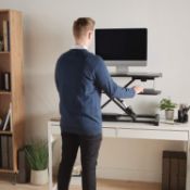 (TD32) Black Sit Stand Desk. Promotes better posture and reduces the risk of back and shoulder ...
