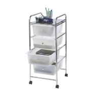 (TD146) 4 Drawer Trolley - White 4 drawer storage trolley (10L capacity approx. per drawer) C...