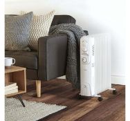 (AP157) 11 Fin 2500W Oil Filled Radiator - White Suitable for areas up to 28 square metres 3 ...