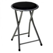 (TD87) Black Padded Folding Breakfast Kitchen Bar Stool Seat Perfect for sitting at your kit...