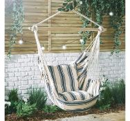 (TD45) Striped Hanging Garden Chair The ultimate summer seat, this gorgeous, modern hanging ch...