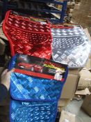 100 Sets Of Chrome Blue, Silver & Red