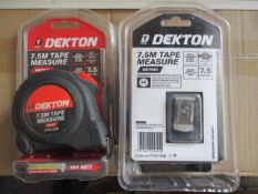 100pcs Dekton Professional 7.5M Heavy Duty Rubber Casing Tape Measure