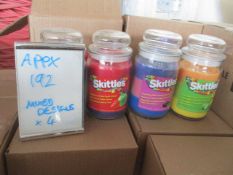 100 pcs Of Assorted Skittles 16oz Candles