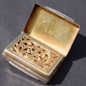 Antique Silver Vinaigrette With Gilded Interior