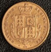1873 Gold Half Sovereign DN 238