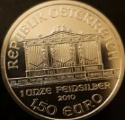 2010 1oz Austrian Vienna Philharmonic Silver Coin 999 Bullion