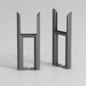 (MG1014) Anthracite Traditional Triple 3 Column Radiator Legs Floor Mounting Support Kit. 300x1...