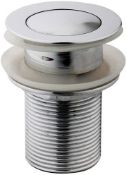(MG1008) Chrome Basin Sink Tap Push Pop Up Click Clack Waste. Chrome Plated Solid Brass Standa...