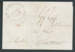 Danish West Indies 1813 Wrapper to London endorsed 