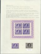 Germany - Propaganda Forgeries 1944 Propaganda forgery miniature sheet of four stamps depicting ...
