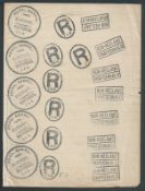 Transvaal c1900 Curious sheet of notepaper with impressions of the Registration cachet and instru...